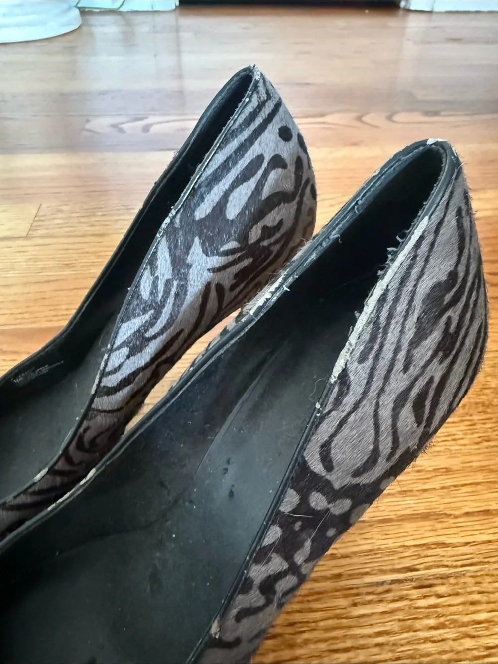 BGBG Women's Gray Zebra Print With Embellishes Pointed-Toe High Heels